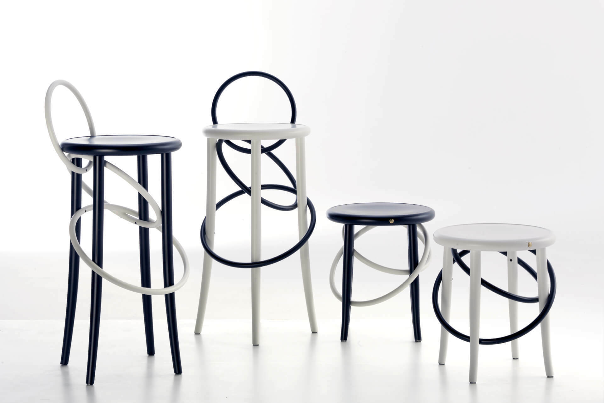 Cirque Upholstered Two Tone Stool