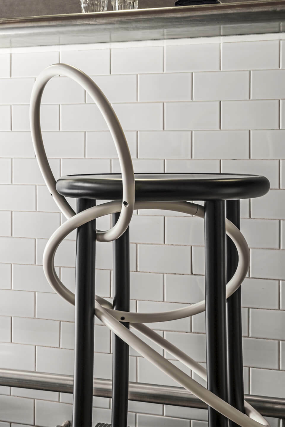 Cirque Upholstered Two Tone Stool