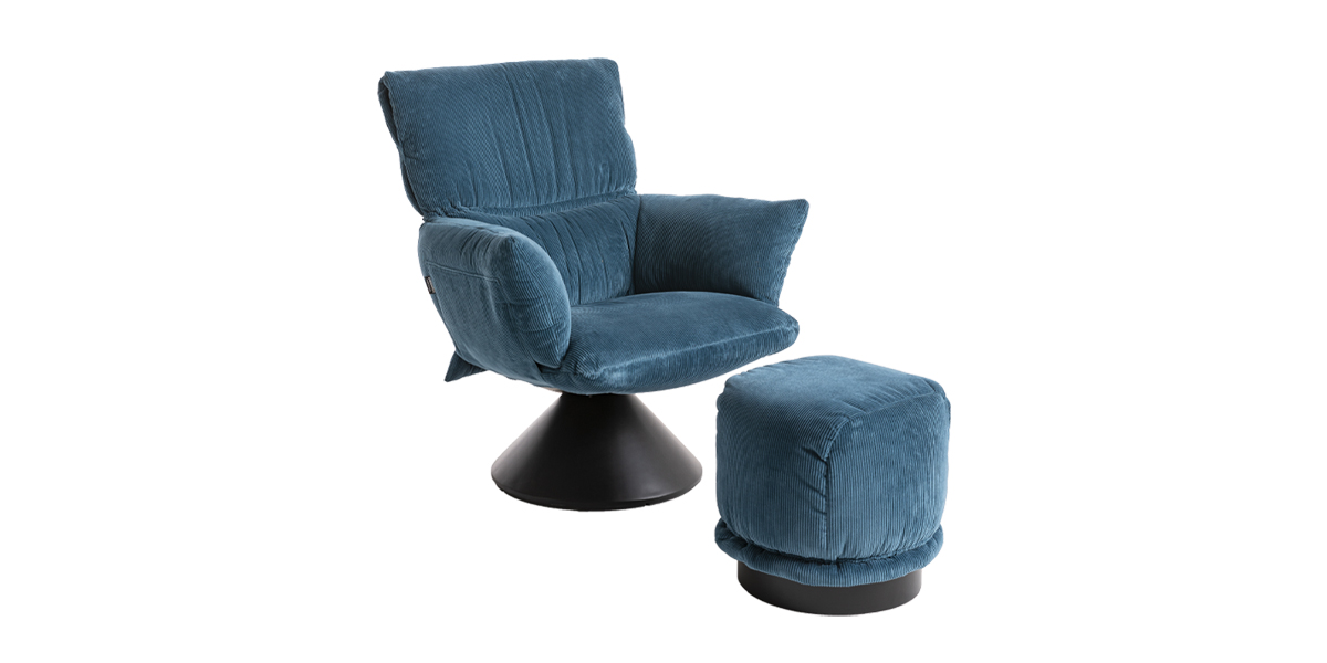 Lud'o Lounge Chair with Conical Base