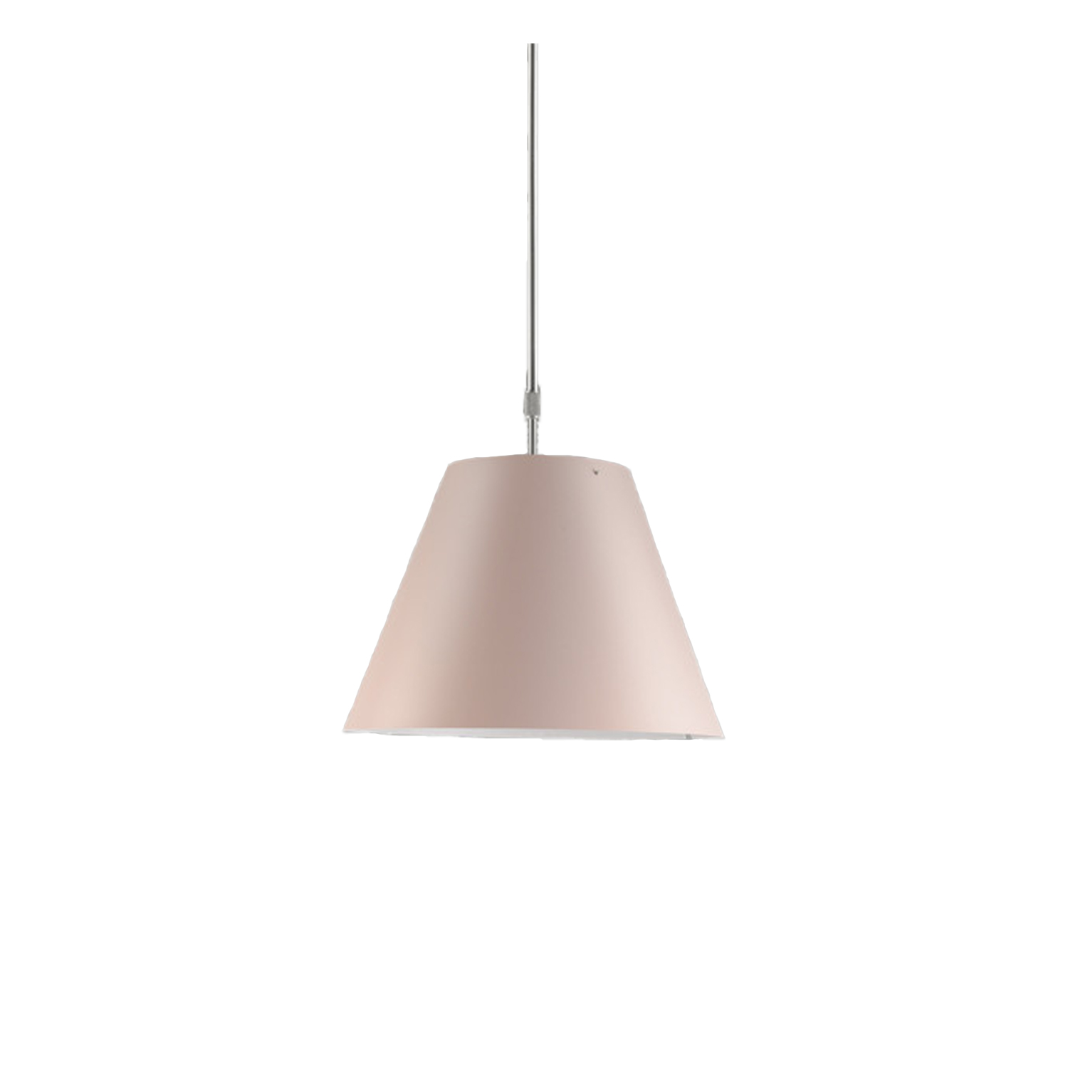 Costanza Suspension Telescopic Lamp -  Elegant and light, this lamp emits a pleasant warm light through a silk-screened polycarbonate shade. The lamp’s height may be adjusted by means of a characteristic steel counterweight.

LED technology has made it possible to update Costanza while keeping its inimitable characteristics: high performance in terms of diffuse lighting and visual comfort
 | Matter of Stuff