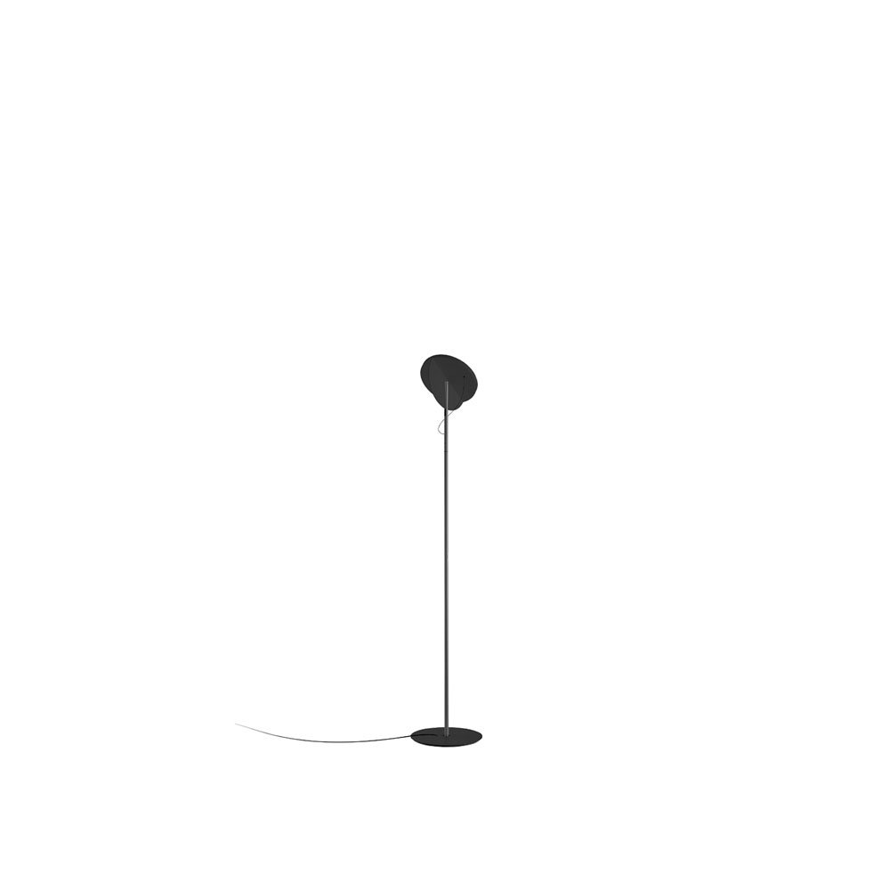 Copérnica 190 Floor Lamp - Copérnica draws minimalist sculptures in space, as if it were a canvas, and the carefully selected colors add soft chromatic touches to the ensemble. Circles, semicircles, tubes and bars… With all these primary elements, the Copérnica collection builds geometric light sculptures that combine functionality with the beauty of pure lines. At nearly two metres high, this floor version emphatically illuminates your environment, either directly or indirectly, thanks to its tilting shade. 

Available in a satin nickel or graphite finish, the Copernica collection also includes a separate style of table and floor lamp. The base is made of steel and the diffuser is in aluminum. | Matter of Stuff