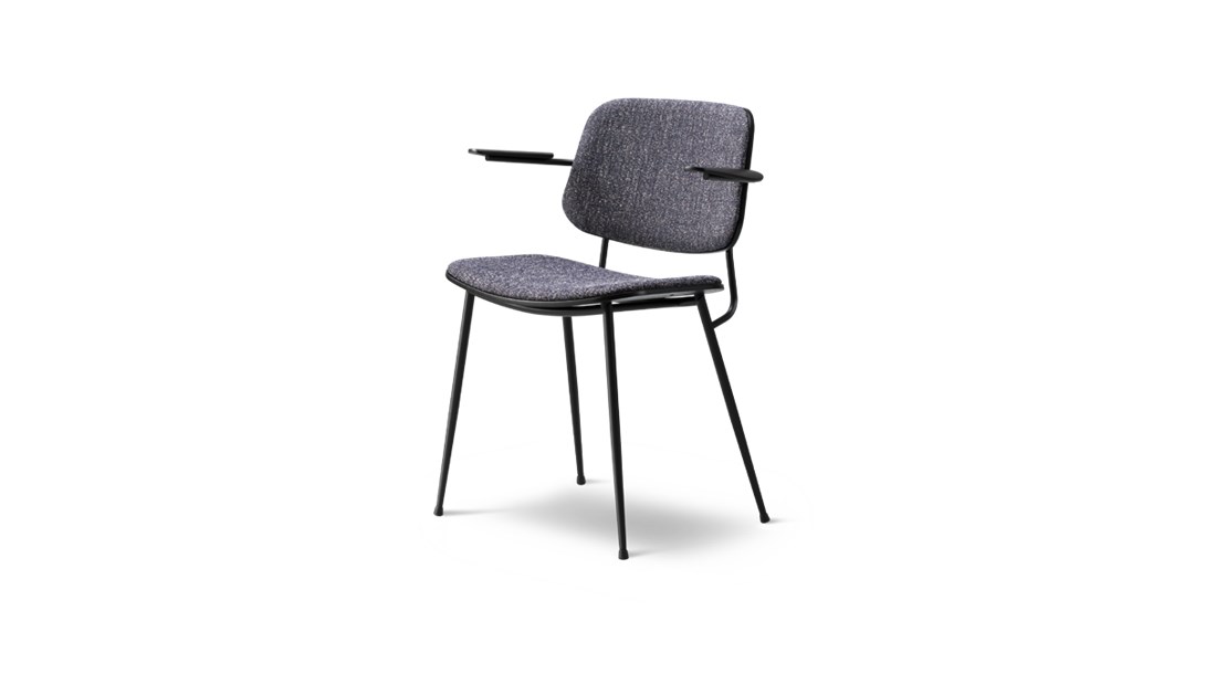 Soborg Metal Base Armchair Seat and Back Upholstered